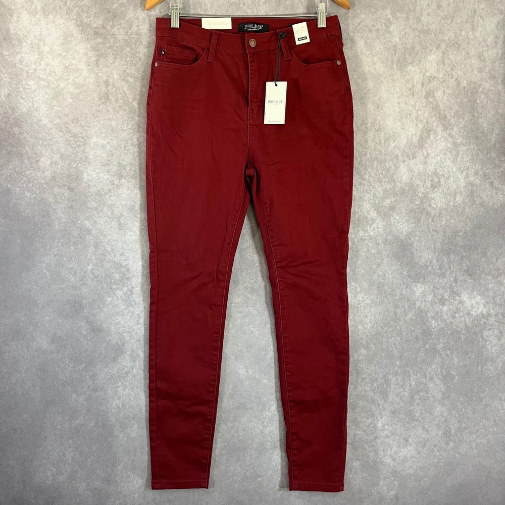 Judy Blue Skinny Jeans Women 11/30 Wine Red High Rise Stretch JB88146 NEW